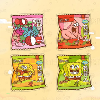 คลิปอะคริลิค PP ลายการ์ตูนอนิเมะ SpongeBob SquarePants น่ารัก สําหรับหนีบหนังสือ ขนมขบเคี้ยว สํานักงาน นักเรียน