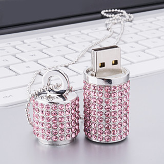 แฟลชไดรฟ์ USB 4G 8G 16G Pendrive 32GB 64GB 128GB Pen drive U Disk USB drive Irish Diamond Crystal Memory Necklace Stick