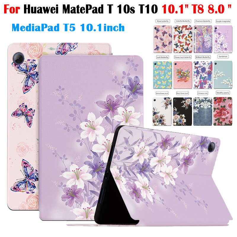 สําหรับ Huawei MatePad T 10s T10S T10 10.1 "T8 8.0 T5 10.1 คุณภาพสูง PU หนังฝาครอบ AGS3-L09 Kobe2-L0
