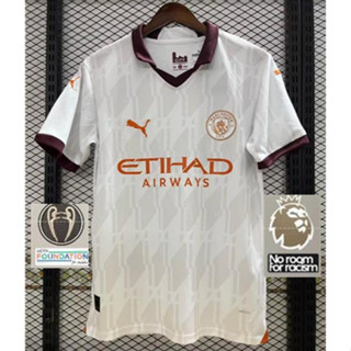 เสื้อกีฬาแขนสั้น ลายทีมแฟนบอล city away jersey 23 24 Fan edition S 4XL สําหรับผู้ชาย