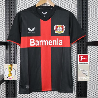 เสื้อกีฬาแขนสั้น ลายทีมชาติฟุตบอล BAYER 04 23 24 ชุดเหย้า ไซซ์ S - 4XL