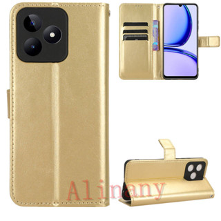 เคสโทรศัพท์หนัง PU ฝาพับ พร้อมช่องใส่บัตร สําหรับ Realme C51 RealmeC51 C 51