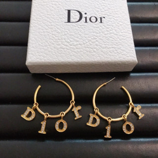 Dior ต่างหูแฟชั่น สีทอง คุณภาพสูง สําหรับผู้หญิง102969