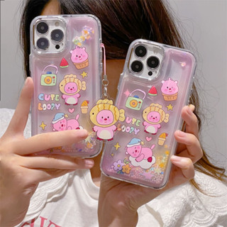 เคสโทรศัพท์มือถือ ประดับลูกปัดกลิตเตอร์ ลายการ์ตูนน่ารัก สีชมพู สําหรับ iPhone 14Pro max case 13Pro max 12Pro max 14Pro 13Pro 12Pro 11 12 13 14 case