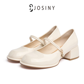 JOSINY Mary Janes รองเท้าส้นสูง หัวกลม ส้นหนา แฟชั่นหรูหรา