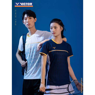 เสื้อกีฬาบาสเก็ตบอล แขนสั้น ระบายอากาศได้ดี แบบแห้งเร็ว ลายทีม Victor แฟชั่นฤดูร้อน 2023