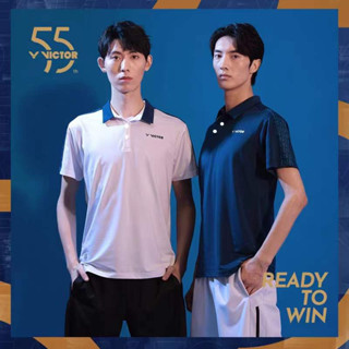 เสื้อโปโลแขนสั้น แบบแห้งเร็ว ระบายอากาศได้ดี ลาย Victor Tennis Jersey สําหรับเด็กผู้ชาย และผู้หญิง