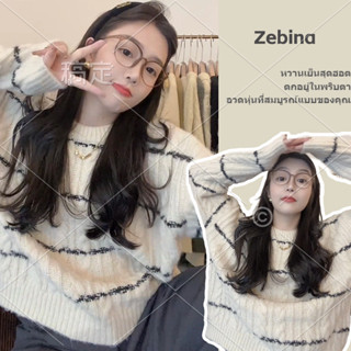 Zebina เสื้อสวมหัวแฟชั่นผู้หญิงหนา 2023 ใหม่แขนยาวลายเสื้อถักคอเต่าครึ่งตัว