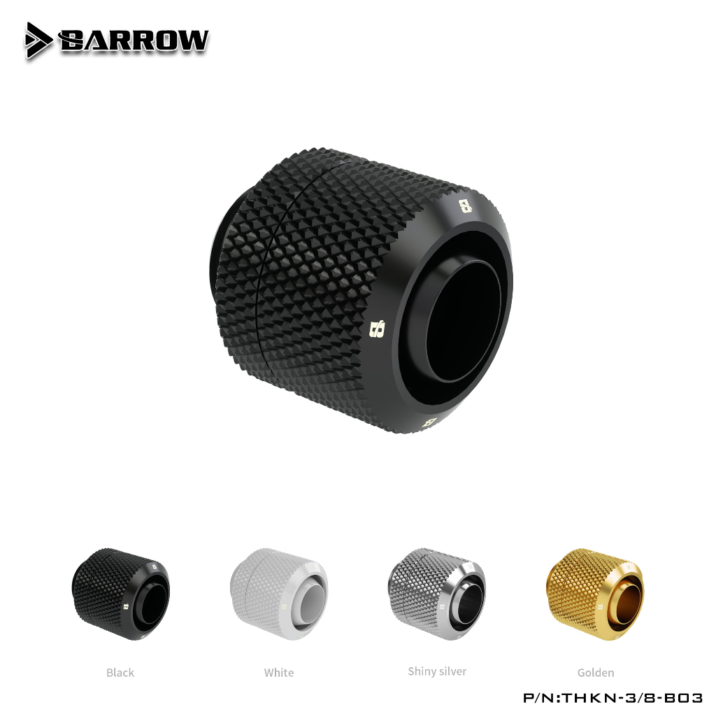 Barrow THKN-3/8-B03 ข้อต่อท่อนิ่ม G1/4 นิ้ว ID*1/2 นิ้ว OD 10x13 มม. สําหรับท่อนิ่ม
