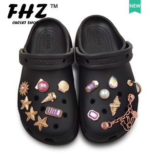 Fhz™ Crocs Charms โลหะออกแบบสร้างสรรค์ DIY จับคู่ Crocs Jibbitz รองเท้าหลุมสําหรับผู้หญิงและผู้ชาย