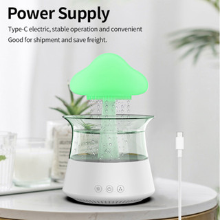 CCclamber Rain Cloud Humidifier Water Drip 300ml Mushroom Diffuser พร้อม 7 สีสำหรับการพักผ่อนในการนอนหลับ