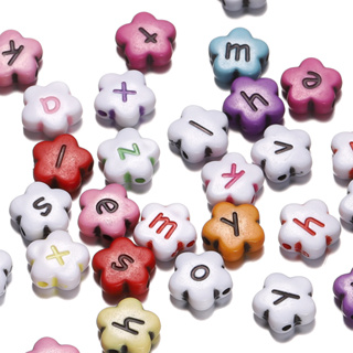 St.kunkka 50 ชิ้น ลูกปัดอะคริลิค รูปดอกไม้ ตัวอักษร 11 มม. ค…