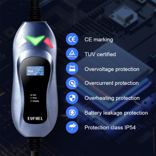 Evfuel ใหม่ กล่องชาร์จพลังงาน แบบสองหัว 10A 16A 32A สําหรับยานพาหนะ