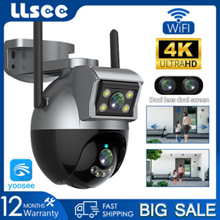 LLSEE Yoosee กล้องวงจรปิด WIFI, PTZ กล้องวงจรปิดไร้สายกลางแจ้ง 360, กล้องรักษาความปลอดภัย IP, สีเต็มรูปแบบ, อินเตอร์คอมสองทาง, การติดตามอัตโนมัติ, กันน้ำ