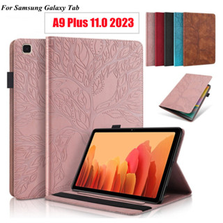 For Samsung Galaxy Tab A9 Plus 11.0 2023 Pen Holder 3D Tree Leather Stand Flip Cover Galaxy Tab A 9 Plus 11 inch