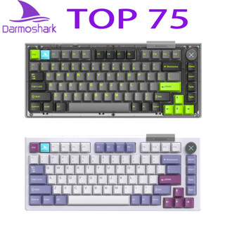 Darmoshark TOP-75 คีย์บอร์ดเกมมิ่งไร้สายบลูทูธ 3Mode TTC มีไฟแบ็คไลท์ RGB 75% 4000mAh