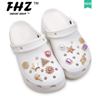 Fhz™ Crocs Jibbitz ที่เสียบรองเท้า โลหะ สร้างสรรค์ DIY สําหรับผู้หญิง และผู้ชาย