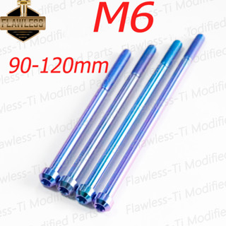 Flawless-ti Gr5 ฝาครอบเครื่องยนต์ไทเทเนียมอัลลอย หัวกลม M6×90 100 110 120 สําหรับ Honda Yamaha Suzuki Kawasaki