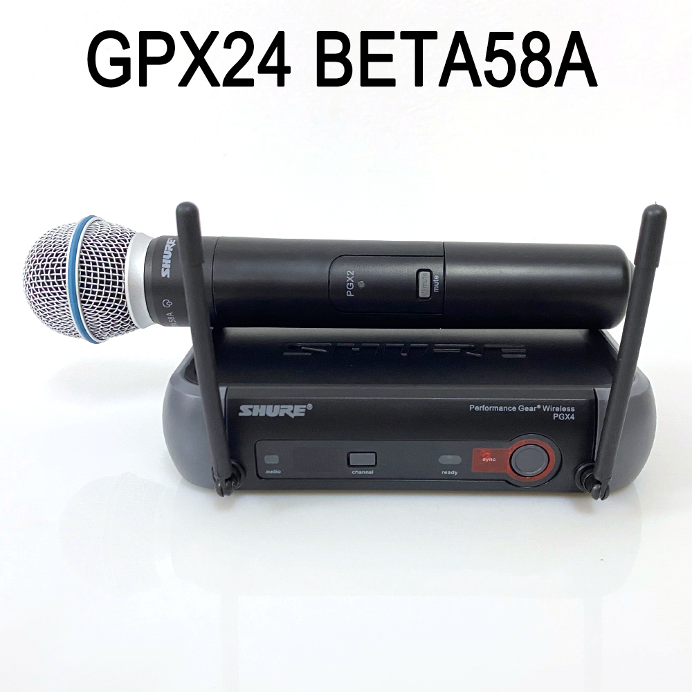 Shure PGX24 ระบบไร้สาย BETA58A ไมโครโฟนแบบมือถือ สําหรับการร้องเพลงบนเวที