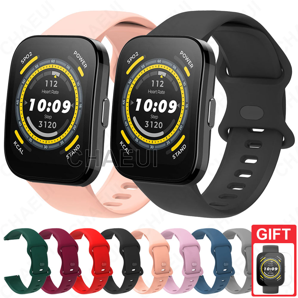 สายรัดซิลิโคนอุปกรณ์เสริมสร้อยข้อมือสําหรับ Amazfit Bip 6 5 Unity 3 U Pro S / GTS 4 Mini 3 2 / GTR Mini