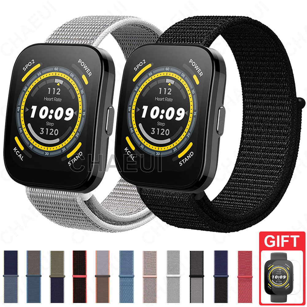 สายไนลอนสร้อยข้อมือสําหรับ Huami Amazfit Bip 6 5 Unity 3 U Pro S / GTS 4 Mini 3 2