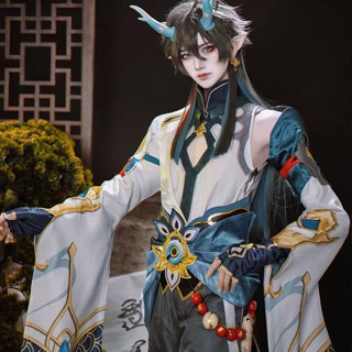 Honkai: Star Rail Danheng Cosplay Costume ชุดคอสเพลย์  สําหรับผู้ชาย Suit Full Set Male dragon Long Wig Imbibitor Lunae Uniforms Dragon Halloween 丹恒饮月君崩坏星穹铁道