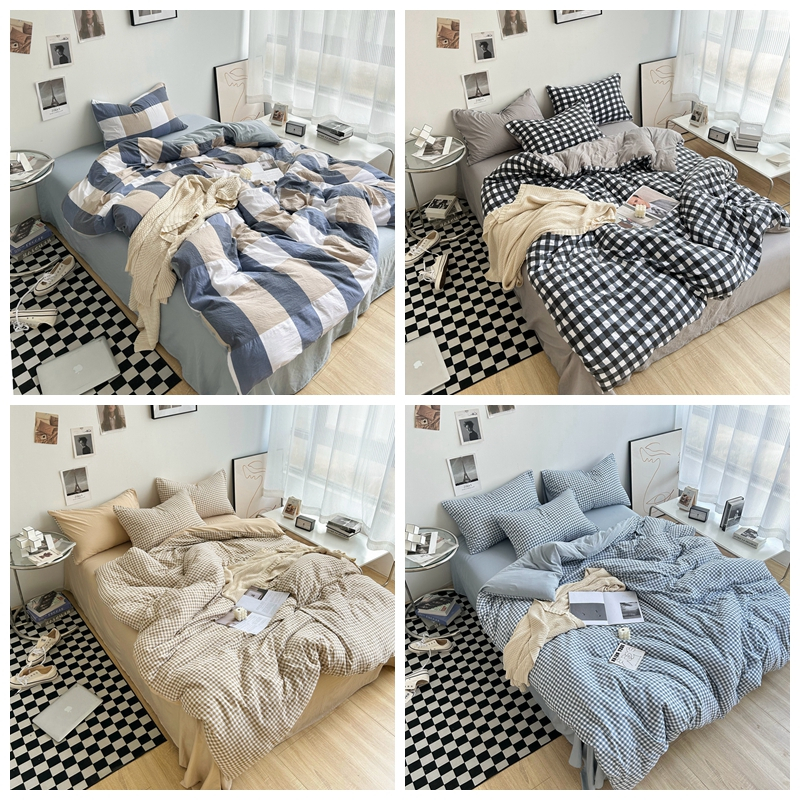 Dansunreve ผ้าปูที่นอนครบชุด 3/4 ชิ้น ชุดผ้าปูที่นอน 5ฟุต ผ้าปูที่นอน + ปลอกผ้านวม + ปลอกหมอน