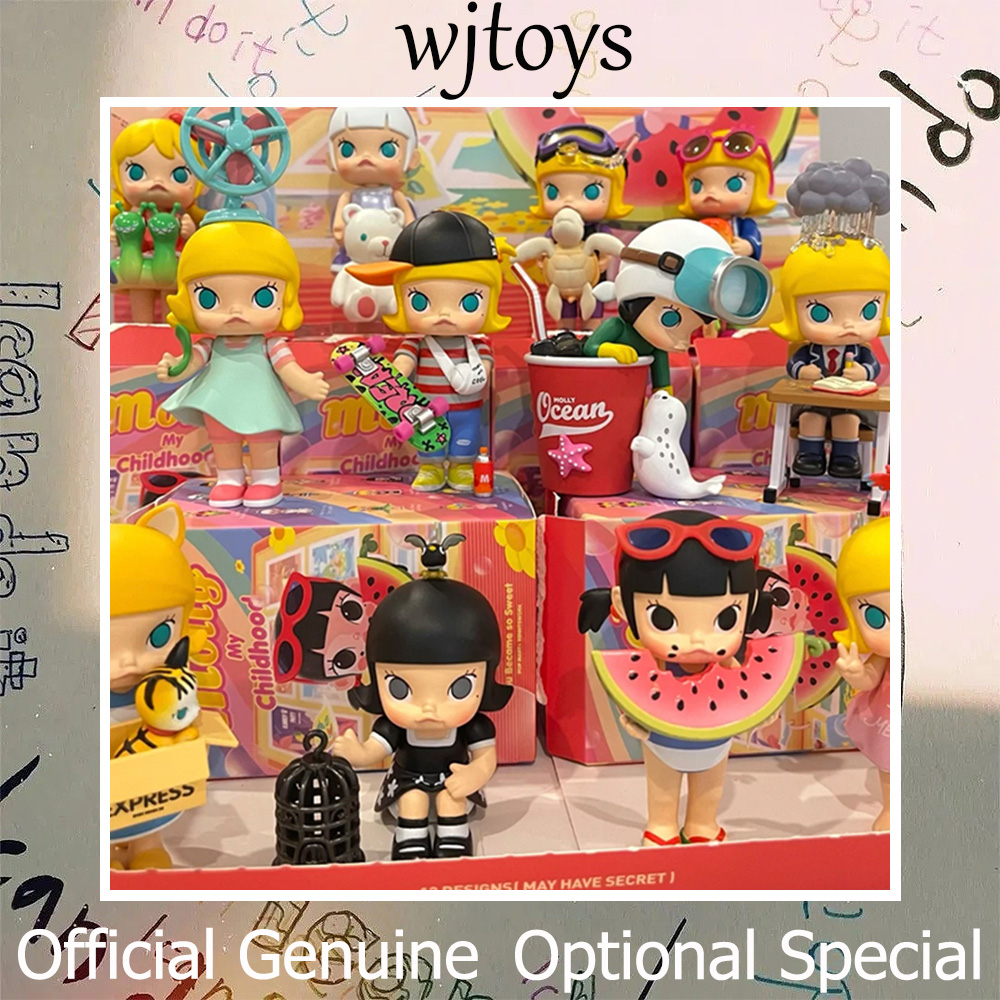 ฟิกเกอร์ molly My Childhood Series  Cat Eats Watermelon Sea Turtle Wind Is Here Earth Becomes Warmer สําหรับตกแต่งบ้าน