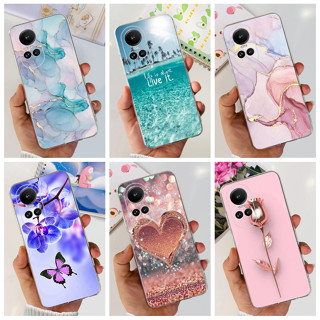 ใหม่ เคสโทรศัพท์มือถือนิ่ม แบบใส ลายดอกไม้ หินอ่อน หรูหรา สําหรับ OPPO Reno 10 5G 10 Pro Reno 10Pro 2023