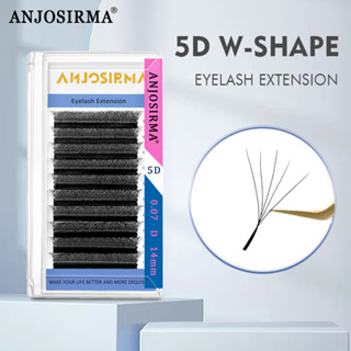 Anjosirma ขนตาปลอม 5D รูปหยัก อัตโนมัติ พร้อมขนตา C/D/DD คุณภาพสูง