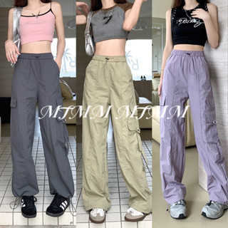 MTMM กางเกงผู้หญิง กางเกงขายาวสไตล์ Y2k  Casual วินเทจ 3 สี MTM-293