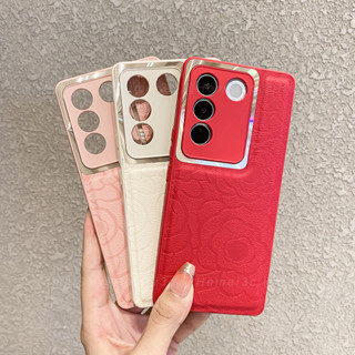 เคสโทรศัพท์มือถือหนังแข็ง  สําหรับ Vivo V27 V27e V25 Pro V27Pro 5G ลายดอกคามิเลีย phone case