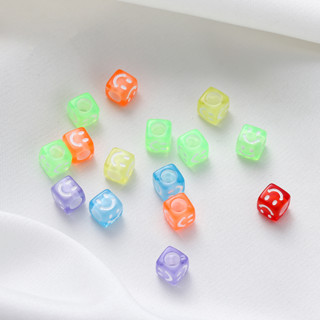 St.kunkka ลูกปัดอะคริลิค ทรงสี่เหลี่ยม ลายหน้ายิ้ม 6 มม. คละ…