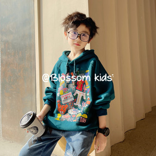 Blossom Kids Childrens Top เสื้อกันหนาวเด็กชาย 2023 ฤดูใบไม้ผลิและฤดูใบไม้ร่วงใหม่เด็กเสื้อผ้ากำมะหยี่คลุมด้วยผ้าใหญ่หลวมเสื้อผ้าเด็ก (พร้อมส่ง) sweater เสื้อกันหนาว