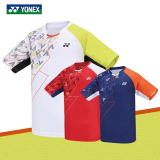 Yonex ชุดเสื้อแบดมินตัน แขนสั้น ดูดซับความชื้น แห้งเร็ว สําหรับผู้ชาย และผู้หญิง