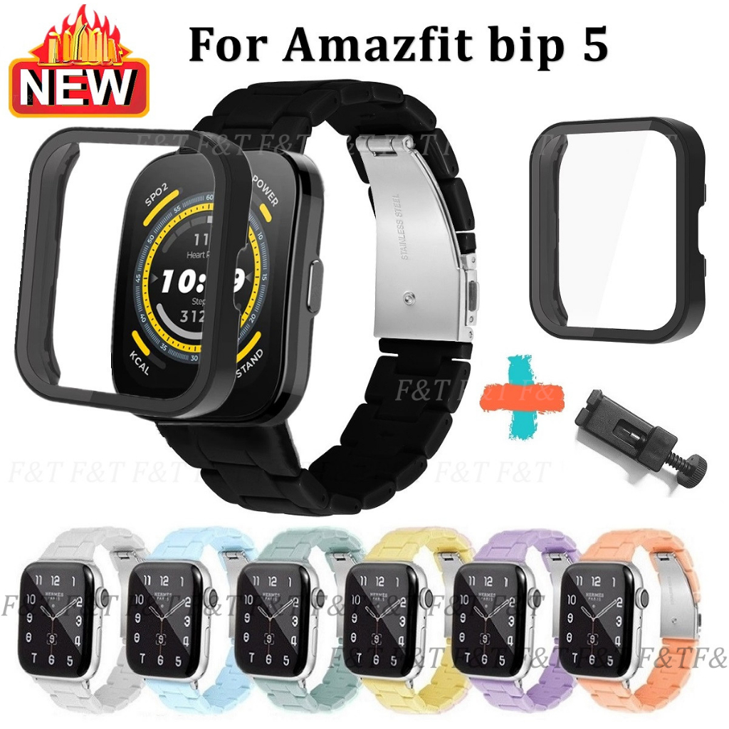 เคส + สาย amazfit bip 5 เคสพลาสติก พร้อมสายคล้อง สีแคนดี้ หลากสี สําหรับ Amazfit Bip 5 Case Plastic 