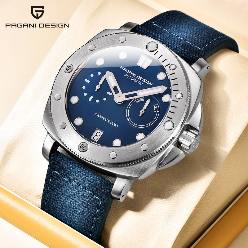 Pagani Design Original 41Mm นาฬิกาผู้ชายอัตโนมัติไขลาน Gyro หรูหราผู้ชายนาฬิกาข้อมือไพลินเชิงกลกันน้ํากีฬานาฬิกา PD-1767