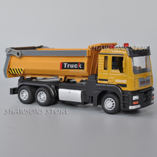 โมเดลรถบรรทุกจําลอง ขนาดเล็ก สเกล 1:50 Dump Truck Tipper พร้อมเสียง และไฟ ของเล่นสําหรับเด็ก