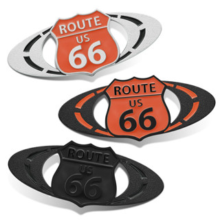 สติกเกอร์โลหะ รูปตราสัญลักษณ์ ROUTE US 66 3D สําหรับติดตกแต่งรถยนต์ 1 ชิ้น