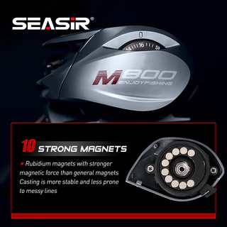 Seasir M800 รอกตกปลา ทองเหลือง 8 กก. แรงดึงสูงสุด 7.1:1 ความเร็วสูง ระบบเบรกแม่เหล็กน้ําเค็ม
