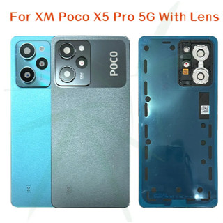 ฝาครอบแบตเตอรี่ พร้อมเลนส์กระจกกล้อง แบบเปลี่ยน สําหรับ Xiaomi poco X5 Pro 5G Xiaomi poco x5pro