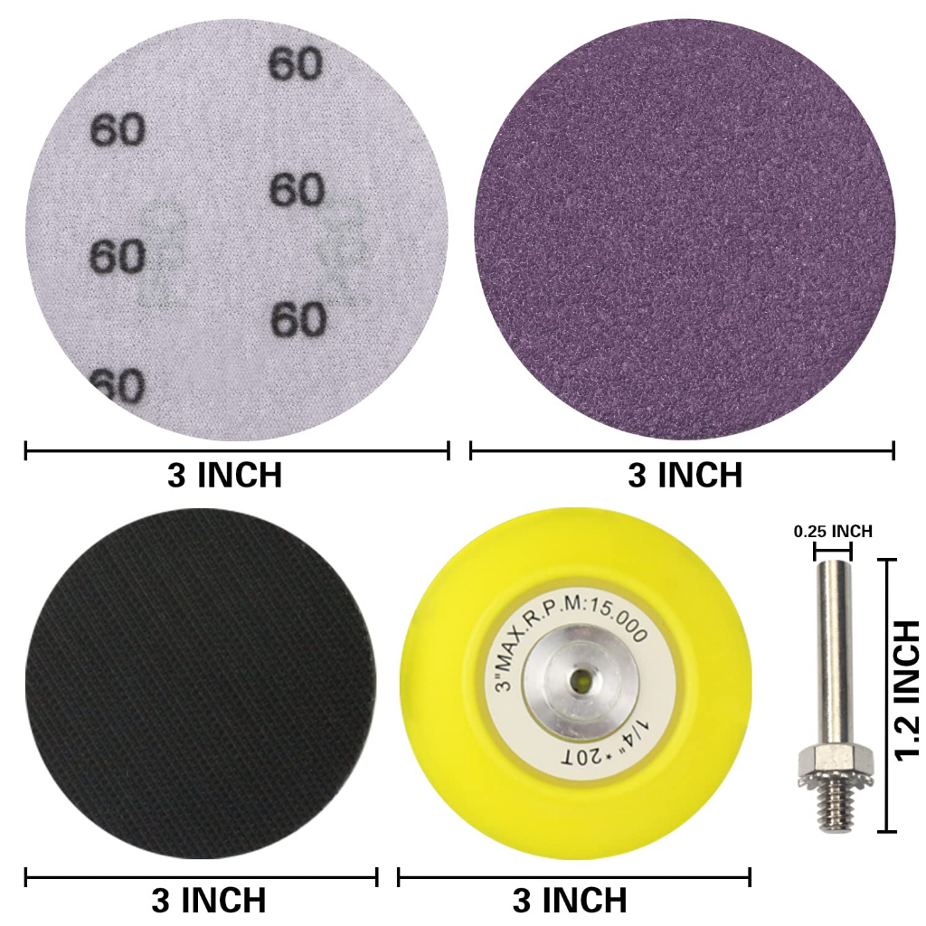 3 นิ้ว 122 ชิ้นแผ่นขัด Hook และ Loop กระดาษทรายสีม่วง Alumina ขัดด้วยโฟมนุ่ม Buffering Pad และ Backing Pad ราคา ถูกที่สุด ดีลบีเคเค แกลเลอรีภาพที่ 4