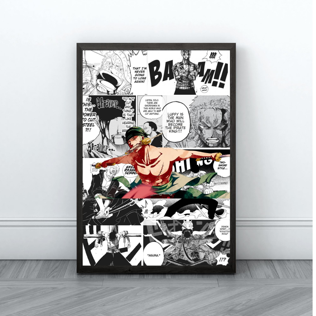 โปสเตอร์ภาพวาดผ้าใบ รูปการ์ตูนอนิเมะ One Piece Luffy รูปที่ 3