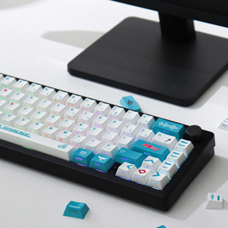 ปุ่มกดคีย์บอร์ด 130 คีย์ PBT ลายอนิเมะเกม Vocaloid Miku สําหรับ Cherry Mx Switch Mechanical Keyboad