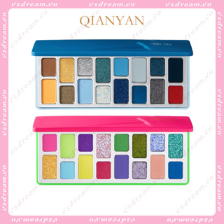 Qianyan พาเลทอายแชโดว์ เนื้อแมตต์ 16 สี ไฮกลอส สีฟ้า สีเขียว สีชมพู