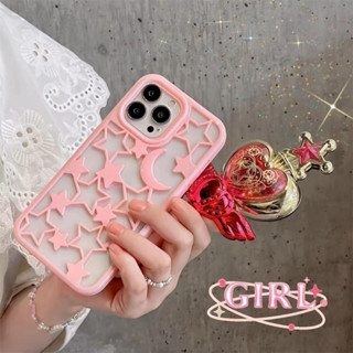 เคสป้องกันโทรศัพท์มือถือ ลายดวงจันทร์ และดาว สําหรับ iPhone 11 12 13 14 ProMax