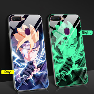 Night Glow Anime Phone Case Realme 9 Oppo A5s A5 2020 A9 2020 Reno5 A53 2020 A7 A12 Realme 8 5G F11 F9 Realme 2 Pro Narzo 50 Pro 5G Naruto Sasuke Luminous Tempered Glass Hard Back Cover