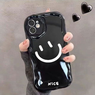 เคส Redmi TPUอ่อนเคส For Xiaomi 12 11T Mi 11 Lite 5G NE Poco X3 Pro X4 M4 Redmi Note 12 9 8 10 11 9s 10s 11s 9C NFC 10C 10A 9T เคสมือถือเรดมี่ 3D wavy pattern simple couple lucky smiley face เคสโทรศัพท์มือถือ