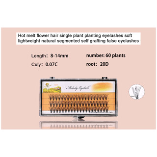 0.07c / 20d (ความยาว: 8-14 มม.) ขนตาปลอม ละลายดอกไม้ แบบเดี่ยว นุ่ม เบา เป็นธรรมชาติ ต่อขนตาด้วยตนเอง เครื่องมือแต่งหน้า