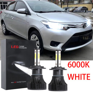 ชุดหลอดไฟหน้า LED 6000K สีขาว สําหรับ Toyota Vios E Spec &amp; J Spec 2014 2015 2016 2017 LHL CG X15 1 คู่